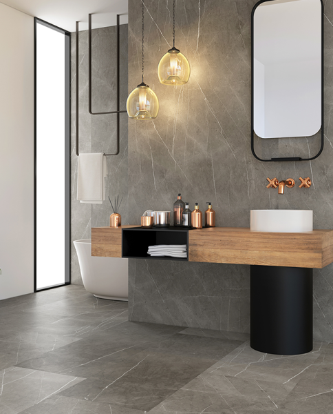 Wunderwerk CERAMIN TILES Wand- und Bodenbelag Marmor dunkelgrau